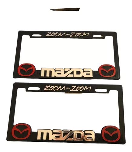 Par Pz Porta Placa Hule Inyectado Figura Mazda