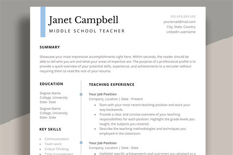 Teacher Resume Template For Word Cv Graphic By Aivos · Creative Fabrica