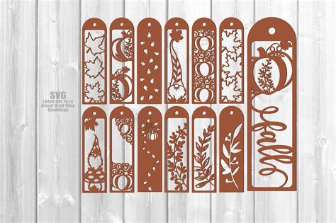 Fall Bookmark SVG Bundle Fall Bookmark Laser Cut Files By