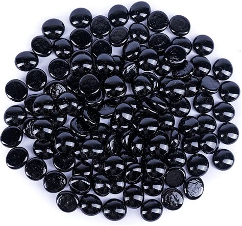 Galashield Black Flat Glass Marbles For Vases Black Stone Glass Gems Beads Pebbles Vase Filler