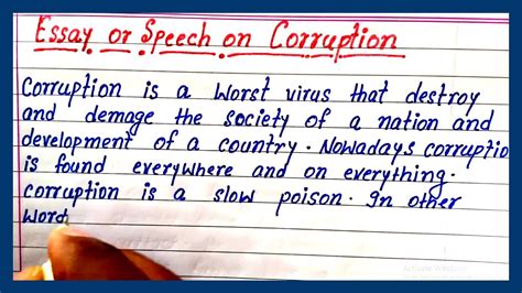 Essay Speech On Corruption Best Speech On Corruption Best Essay