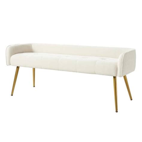 Jayden Creation Ramiro In Wide Beige Modern Upholstered Low Back