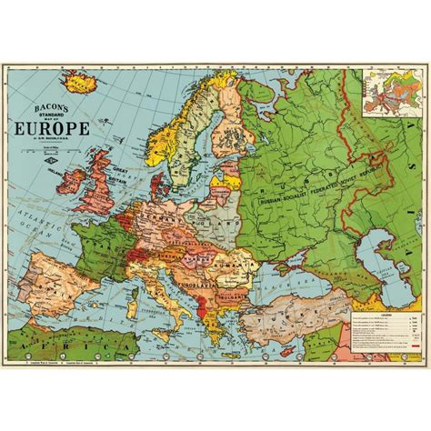 Köp Europe Map Bacon 1923 70x50cm poster med snabb leverans