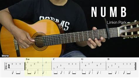 Numb Linkin Park Fingerstyle Guitar Tutorial Tab And Lyrics Youtube