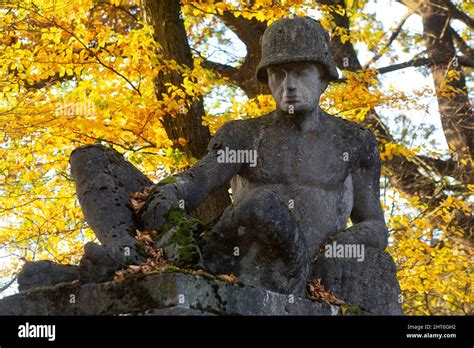 An Archive Photo Of A German War Memorial Dedicated To Soldiers Who
