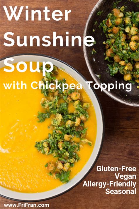 Winter Sunshine Soup With Chickpea Topping Frifran Chickpea