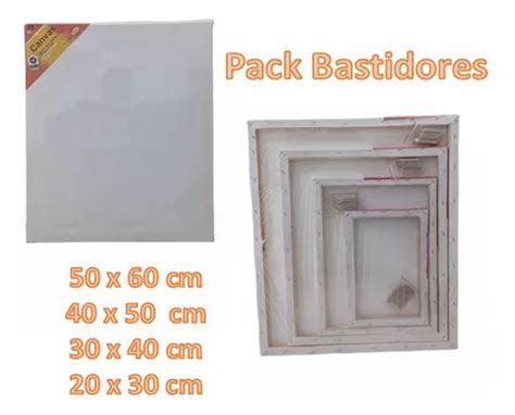 Pack Set Bastidores Con Lienzo De Tela Distintos Tama Os Cuotas Sin