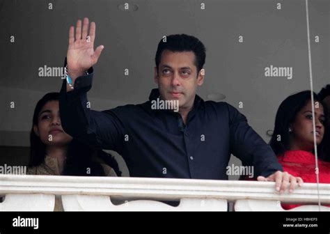 Bollywood Actor Salman Khan Waves To Crowd Who Came To Greet Him On