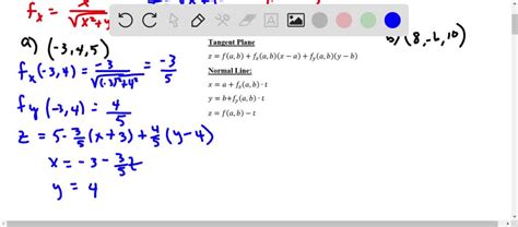 Solvedfind Equations Of The Tangent Plane And Normal Line To The Surface At The Given Point Z