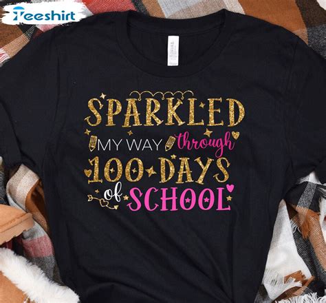 Sparkled My Way Through 100 Days Of School Teacher Shirt Vintage