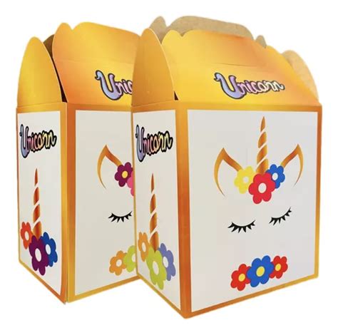 Cajas Dulceros Unicornio Fiesta Carton Aguinaldos Bolo Mercadolibre