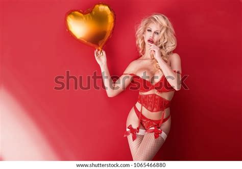 Sexy Blonde Woman Sensual Lingerie Posing Stock Photo 1065466880 Shutterstock