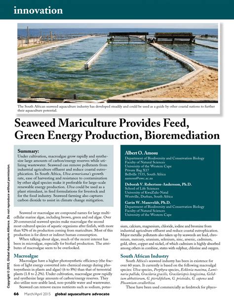 Pdf Seaweed Mariculture Provides Feed Green Energy Production