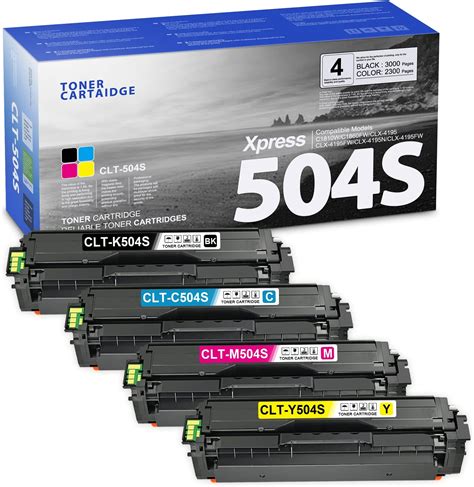 Amazon 504S CLT 504S Toner Cartridge Set 4 Pack Black Cyan