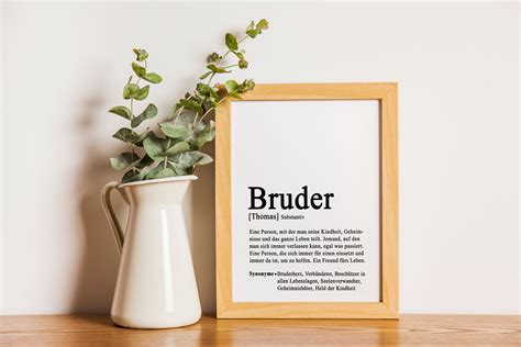 Bruder Definition Poster DIN A4 A3 Geschenkidee Bruder Etsy De