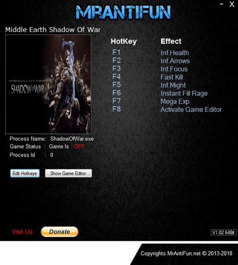 Middle Earth Shadow Of War Definitive Edition Trainer 1 21 The Earth