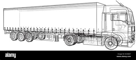 Lkw Anh Nger Abstrakte Zeichnung Tracing Abbildung Der D Stock