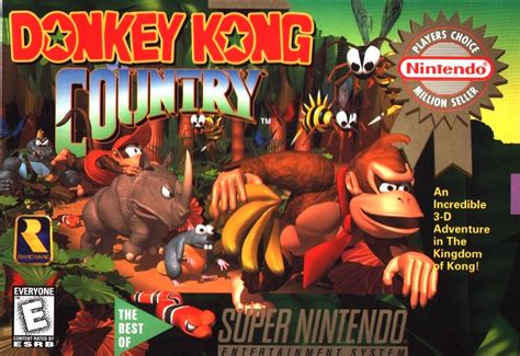 Donkey Kong Country (1994) box cover art - MobyGames