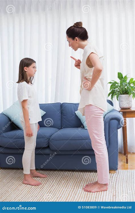 Mother Scolding Her Naughty Daughter Stock Image Image Of Leisure