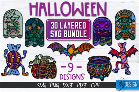 3D Layered Halloween SVG Bundle | Halloween Design SVG | 3D Layered ...