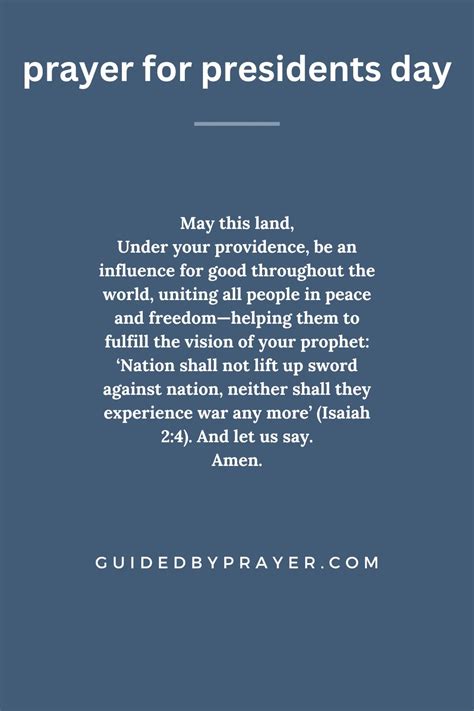 Prayer For Presidents Day – Guided by Prayer