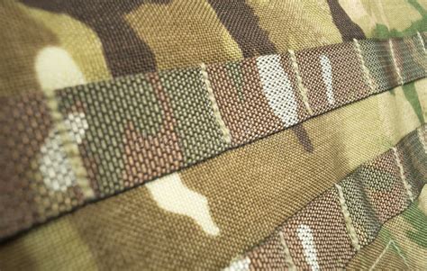 Military Camouflage Webbing Material on a British Army MTP Rucksack ...