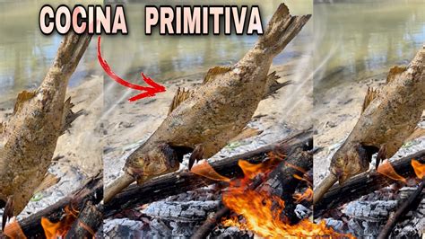 Pesca y cocina primitiva en río YouTube