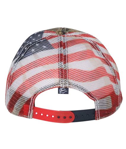 Custom Outdoor Cap American Flag Mesh Back Camo Cap