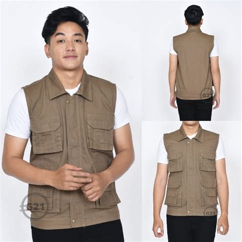 Jual Rompi Vest Jaket Tactical Kargo Pria Casual Polos Berkerah