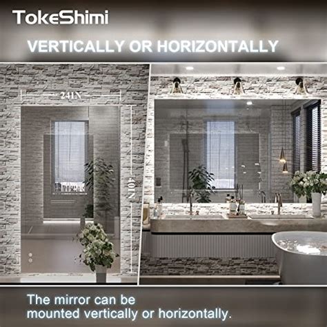 TokeShimi 40 X 24 Inch LED Backlit Mirror Bathroom With Lights 6000k