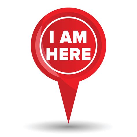 Pointer Location With I Am Here Text 5005073 Vector Art At Vecteezy