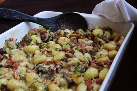 Gnocchi Uit De Oven Met Spruitjes Spekjes En Paddenstoelen Jessie S