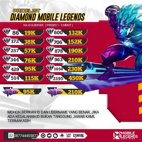 Jual Mobile Legend Top Up Dm Mobile Legend Murah Top Up Diamond Mobile Legend Murah