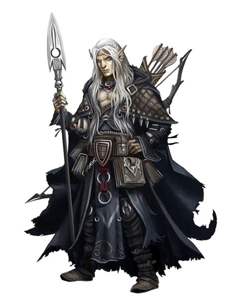 Male Elf Wizard Necromancer Pathfinder PFRPG DND D D 3 5 5E 5th Ed