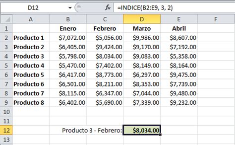 La Función Indice En Excel Excel Total