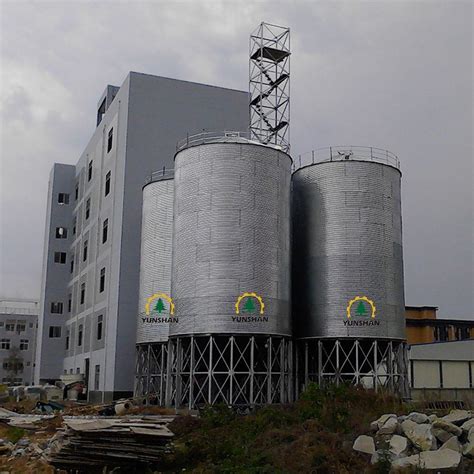 Grain Processing All Steel Structure Base Tower Silos With Rice Dryer