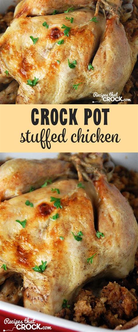 This Stuffed Crock Pot Chicken Is Tender Juicy And Oh So Flavorful Crockpot Recipes Slow