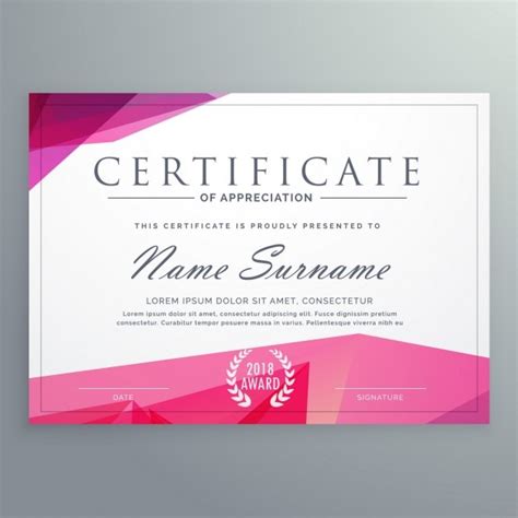 Pink Certificate Border Template