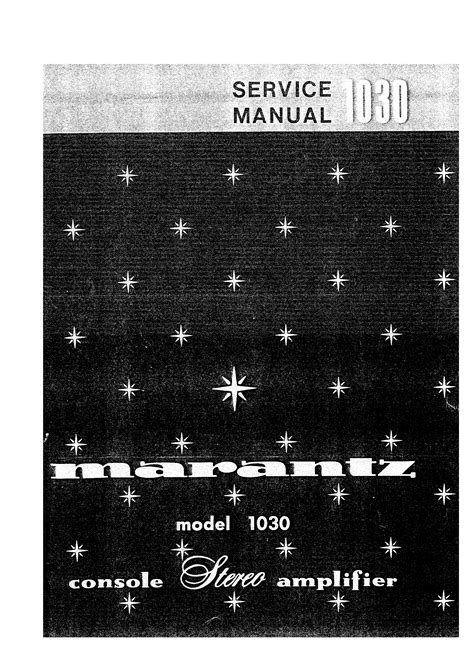 Service Manual for MARANTZ MODEL 1030 - Download