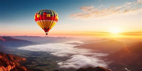 Premium Photo Above The Clouds In A Hot Air Balloon Describe The Breathtaking Views That