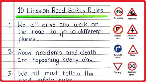 Lines Essay On Road Safety Rules In English Points Few Lines