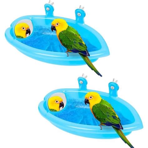 AIPAIDE Baignoire Pour Oiseaux 2Pcs Baignoires Perroquet En Plastique