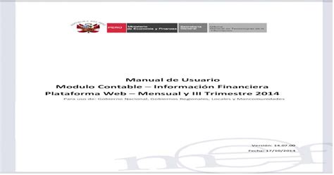 Manual De Usuario Modulo Contable Información Financiera Manual De