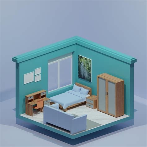 Premium Photo Isometric Bedroom Design With Minimalist Style