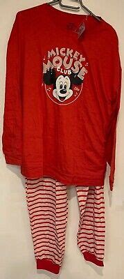 NEU DISNEY MICKEY MOUSE PYJAMA SET HAUSANZUG L 44 46 LANGER SCHLAFANZUG