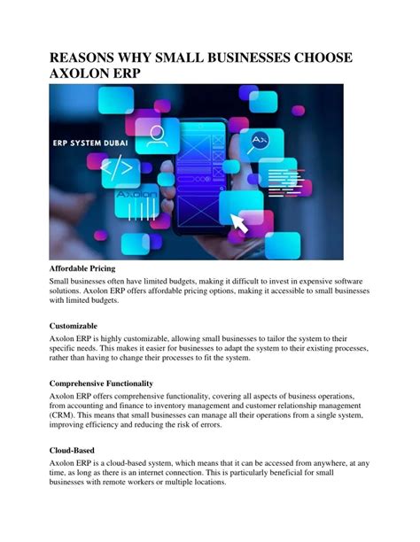 Ppt Reasons Why Small Businesses Choose Axolon Erp Powerpoint