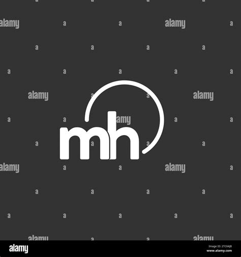 Mh Initial Logo With Rounded Circle Vector Graphic Stock Vector Image