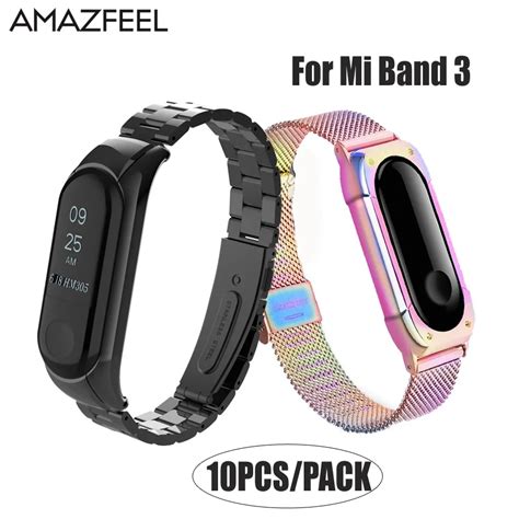 Aliexpress Buy Pcs Pack Mi Band Strap Bracelet Metal