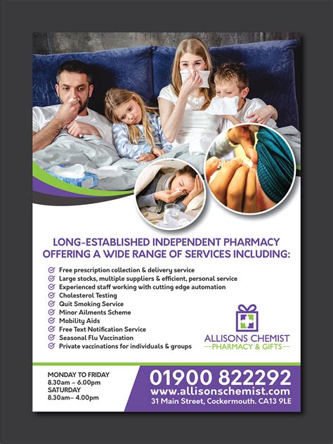 Serious Modern Pharmacy Flyer Design For JWW Allison Sons Ltd By