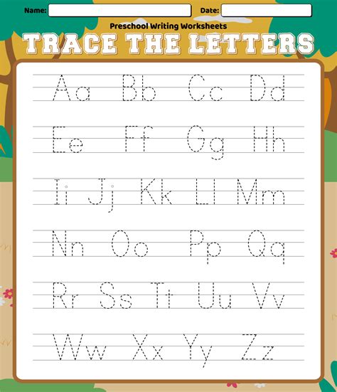 letter  printables preschool writing kindergarten worksheets